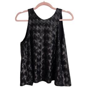 Talula Aritzia One Button Open Back Sequin Tank Top